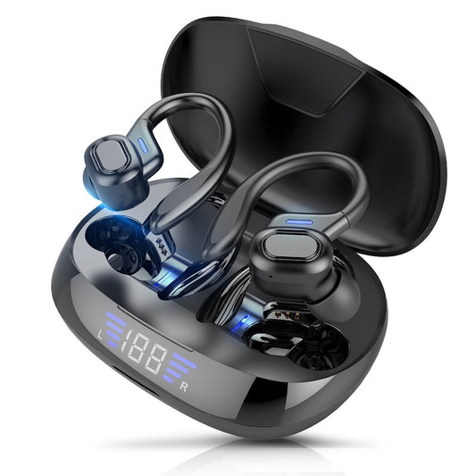 TWS VV2 Bluetooth Earphones With Microphones Sport Ear Hook LED Display Wireless Headphones HiFi Stereo Earbuds Waterproof Headsets