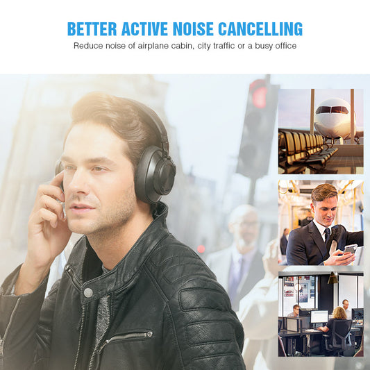 Bluedio T6S Bluetooth Headphones Active Noise Cancelling Wireless Headset For Phones And Music With Voice Control